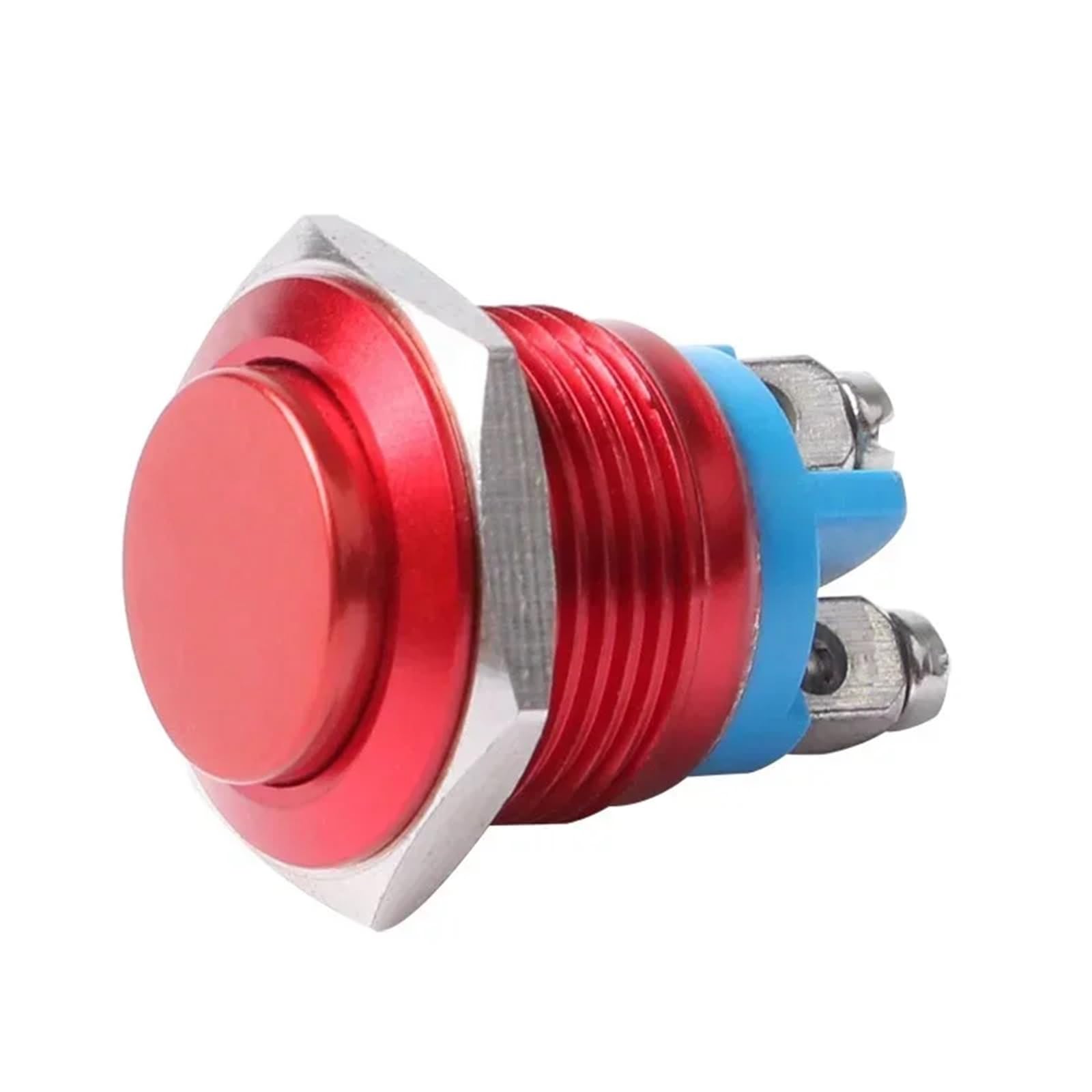 Interruptor Maletero‌ 2/5/10 piezas, impermeable, IP67, 16 mm, interruptor redondo de metal, botón pulsador momentáneo encendido y apagado con reinicio automático Interruptor Basculante‌(Green,10PCS)