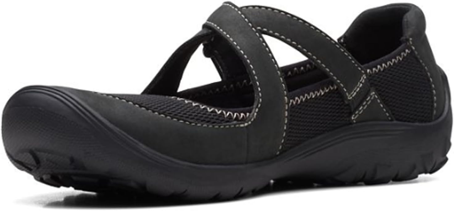 Clarks Women's Fiana Aubrie Mary Jane Flat, Black Combi, 9