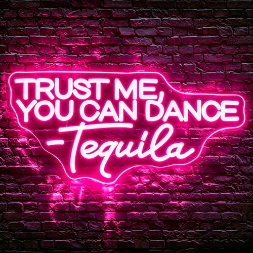 Image of Pink Neon Sign Led Neon Lights Signs for Wall Decor USB Powered Led Signs for Room Decoration-Trust Me You Can Dance Tequila