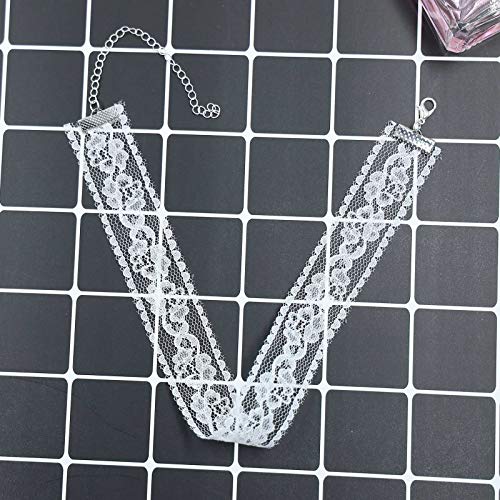 Wide Tattoo Choker Necklace Flower Lace Necklace Chain Hollow Lace Elastic Clavicle Chain Necklaces Gothic Jewelry for women and Girls2