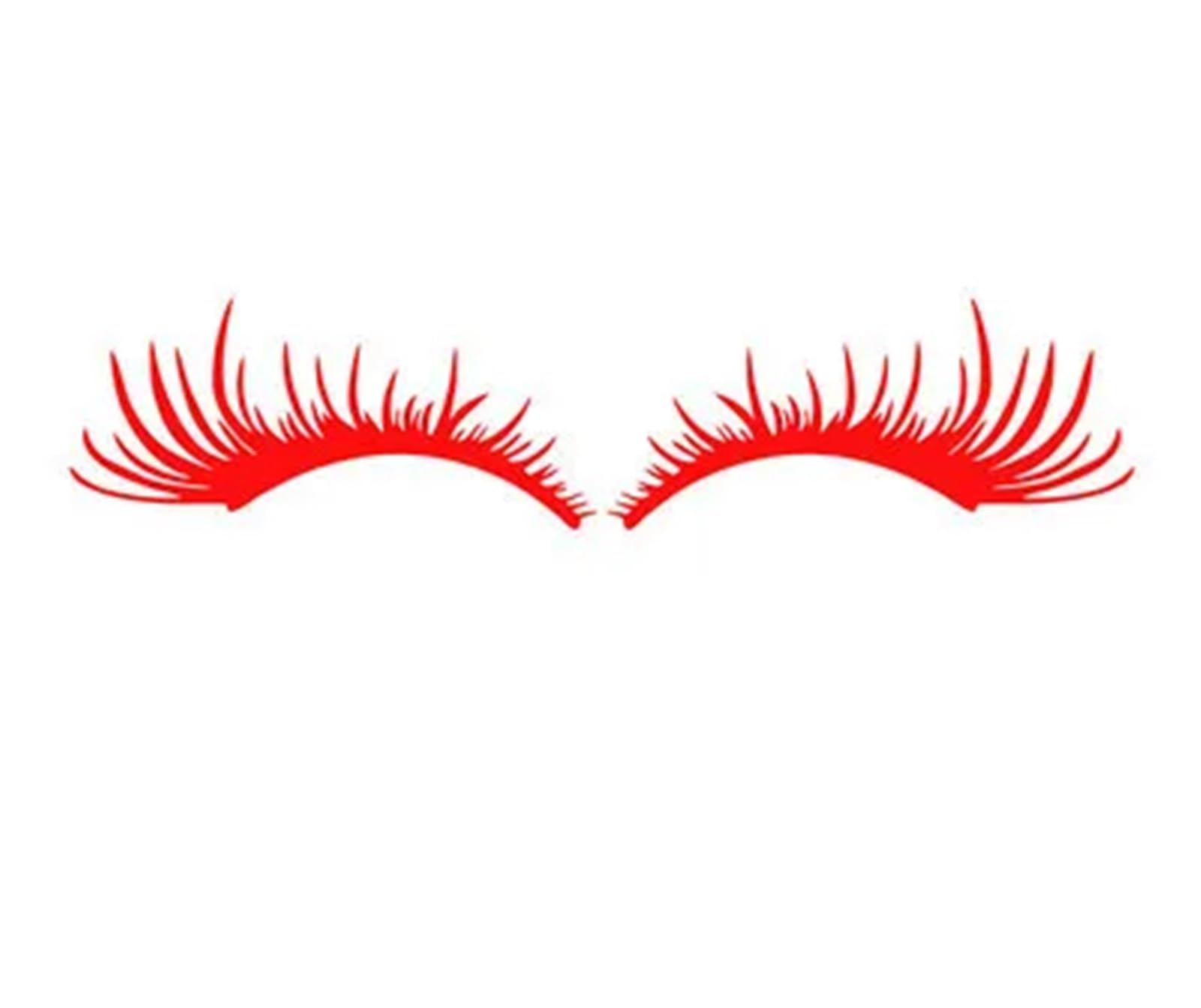 Car Eyelashes A Pair of Eyebrow Stickers for Car Headlights Sexy Eyelash Stickers for Car Headlights Decoration Headlight Eyebrows(Eyelash Red)