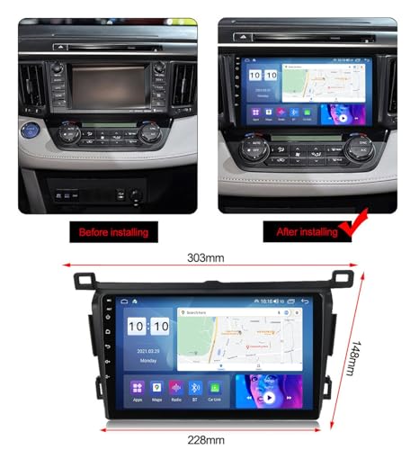 Navegador sat nav Android 12 de 9 pulgadas para Toyota RAV4 2013-2018: dile adiós a perderte 4