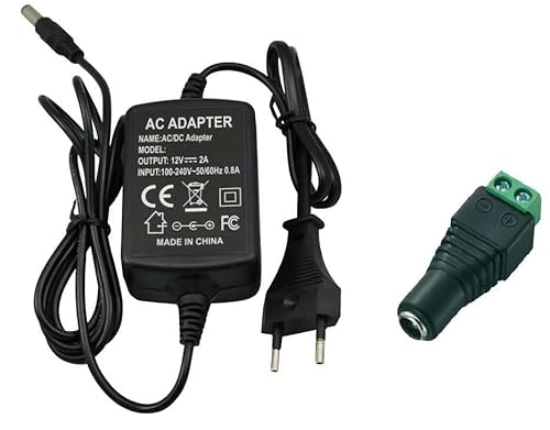 MondialPro 12 V, 2 A, alimentatore con adattatore femmina, 12 V DC 24 W