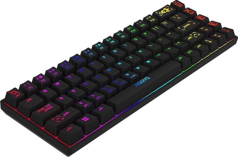 AQIRYS Mira keyboard showing keycaps and RGB lighting