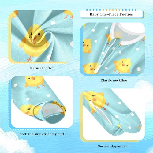 Baby One-Piece Footies Long Sleeve Rompers Zipper, Baby Bodysuit Cotton Clothes for Boys Girls 0-24 Month2