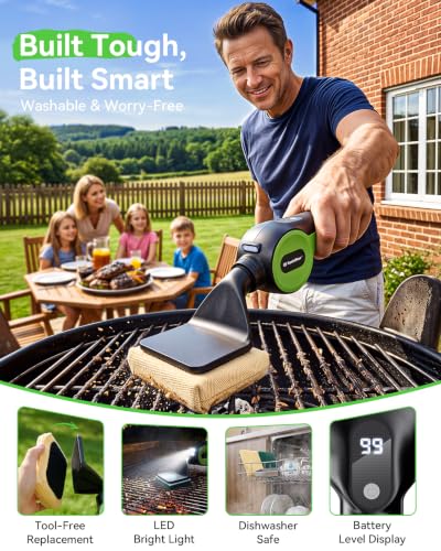 TaskStar Bristle-Free Electric Grill Brush Fire-Resistant BBQ Grill Cleaner - image 4