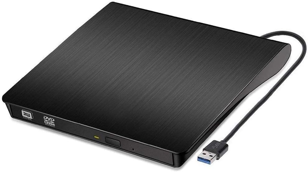 Auitee External DVD CD Drive USB 3.0 Burner Writer Drive Player High Speed Data Transfer for Laptop/Desktop/MacBook/Mac OS/Windows10/8/7/XP/Vista (Black)