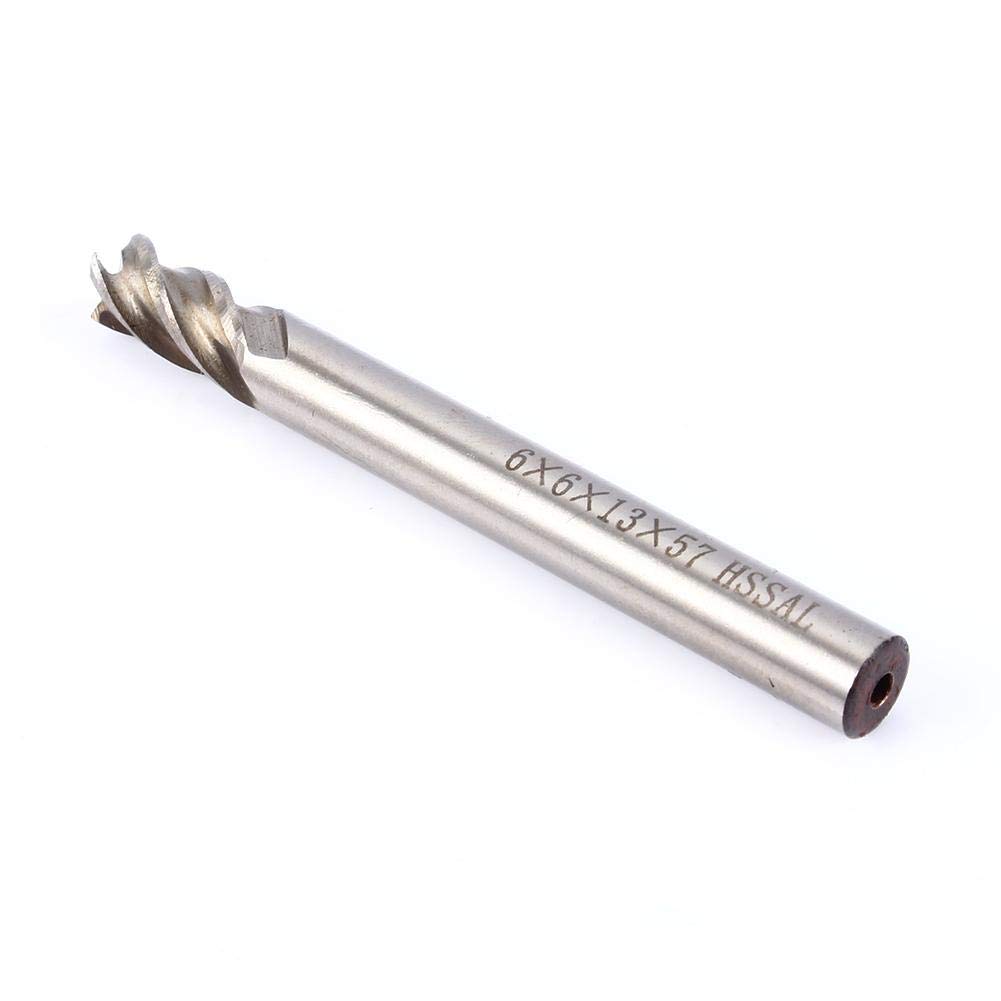Set di frese 6 mm con 4 scanalature, fresa a codolo cilindrico con punta dritta per ferro acciaio legno, 1 pezzo, 6mm*6mm*13mm*57mm