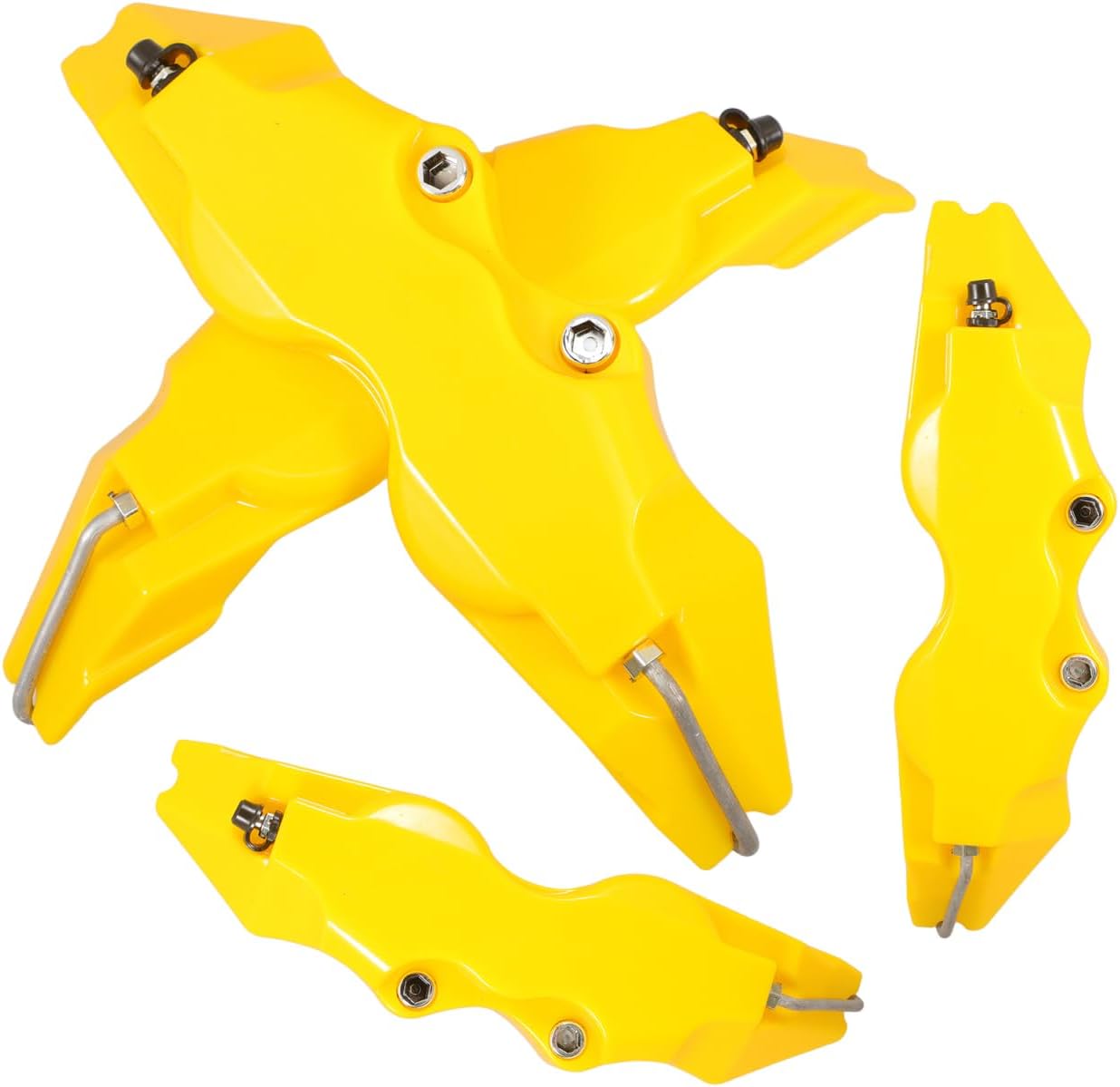 2pcs Brake Caliper Covers Yellow Car Disc Brake Caliper Wrap Front and Rear Stylish 3d Appearance Universal Fitment Front and Rear Set