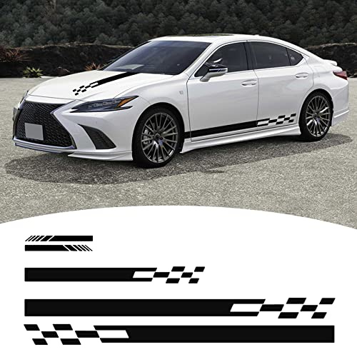 Bilisin 5 Pieces Vinyl Car Side Sticker Long Stripe Auto Racing Sport Body And Roof Hood Decal Decoration For All Cars Suv Truck Off-Road Vehicles Bi014 Black #TOP21
