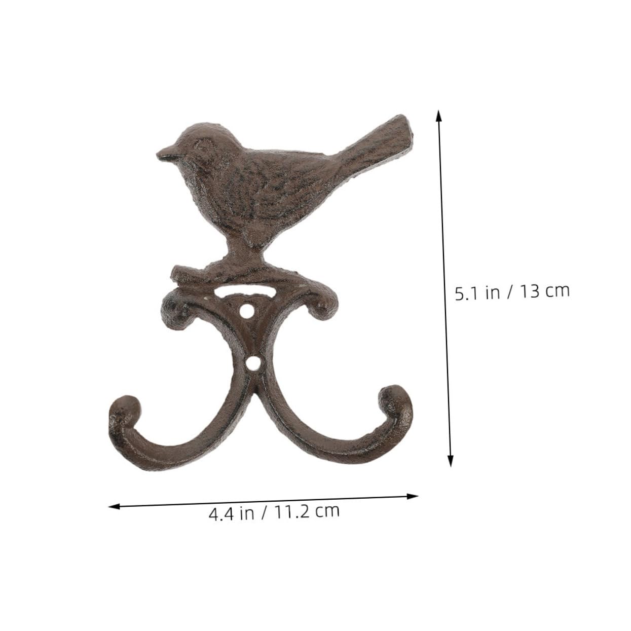 Ganci a Muro a Forma di Piccolo Volatile in Ferro 4 Pezzi, Stile Vintage