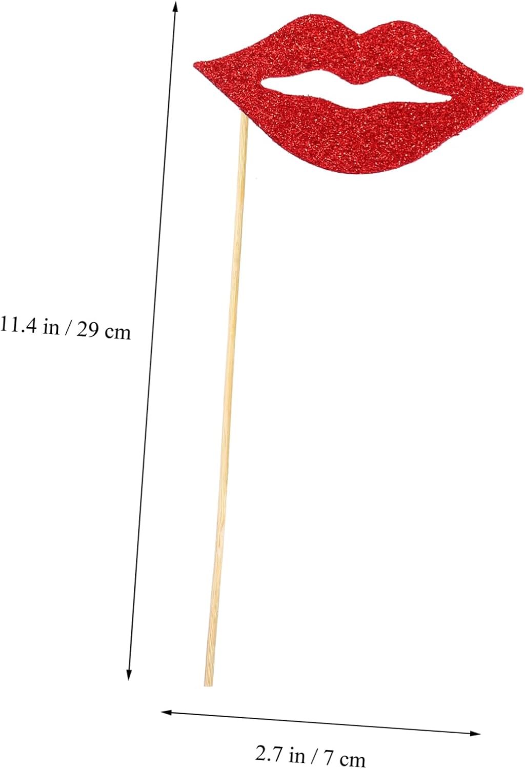 40pcs Glitter Red and Photo Booth Props Handheld Party Accessories for Weddings Birthdays Festival Costume Reusable Creative Fun Decoration