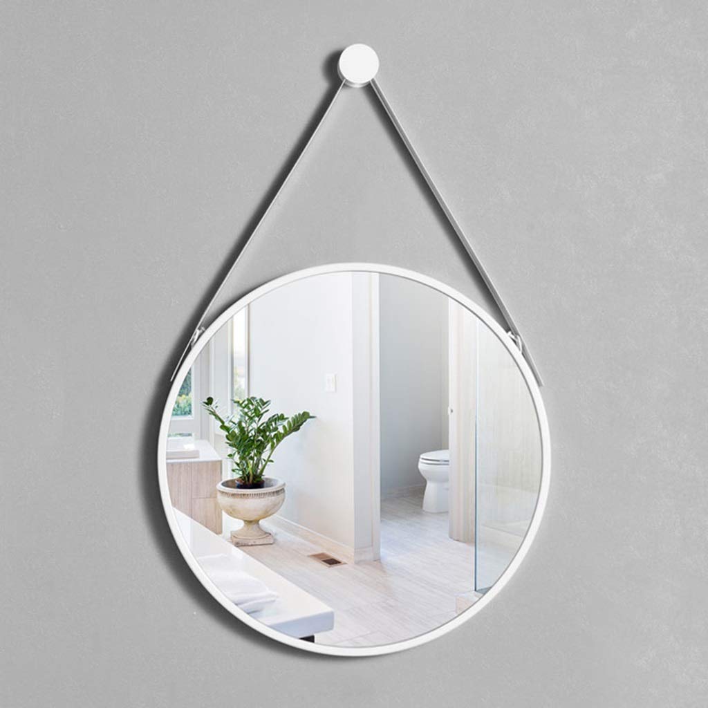 Amazon.co.jp: 壁掛け鏡 浴室化粧鏡 ウォールミラー 吊り下げ ホワイト