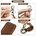 Jack&Chris Genuine Leather Car Keychain, Universal Key Fob Keychain, Leather Key Chain Holder for Men and Women, 2 Keyrings and Carabiner Clip, JC306-Brown