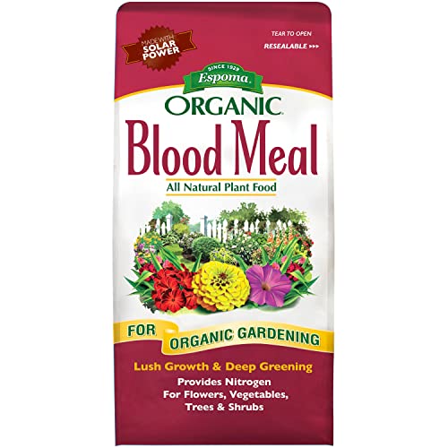 Espoma Organic Blood Meal Fertilizer 12-0-0. All-Natural Plant Food Source of Nitrogen for Organic Gardening. For Flowers Vegetables Trees & Shrubs. 3 lb. Bag - Pack of 1.