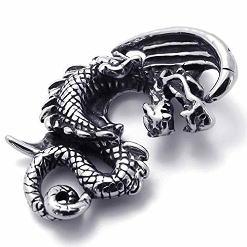 Chaîne biker acier inoxydable homme pendentif dragon gothique rock 18-26 pouces - 3