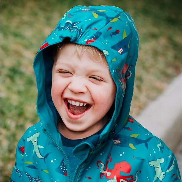 Image of Stephen Joseph, Boy Raincoat Waterproof Jacket Cotton Lined Hooded Outerwear for School Travel Sizes 2T-7 /8