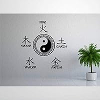 Vista 1 de Calcomanía de cinco elementos con símbolo de Yin Yang Medicina China, calcomanías de vinilo extraíbles, calcomanías de vinilo para decoración