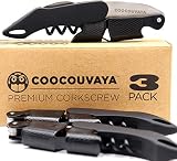 Coocouvaya Wise Products Premium Professional Corkscrew Wine Bottle Opener Black Edition for Wine Lo