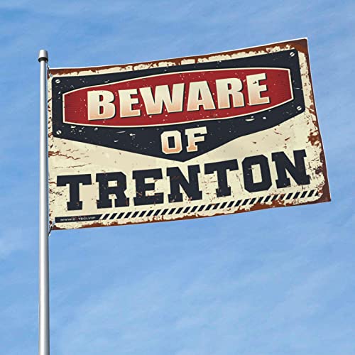 Bar Stuff For Man Cave Beware Of Trenton 国旗 キャンパー デコレーション 室内用 (サイズ:120X180CM)
