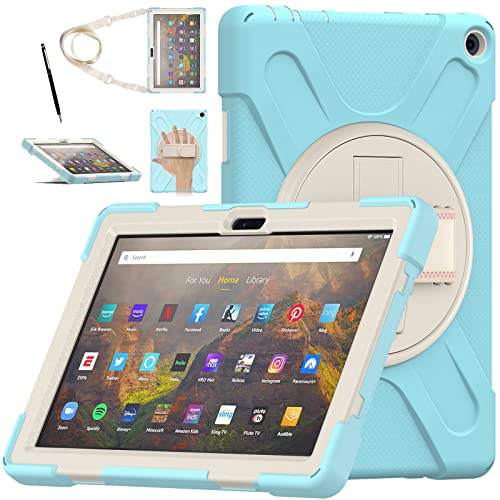 For Fire HD 10P[X2021 Fire HD 10 Plus 11wʃJo[ 360x]t |Xgbv Pencil[\@\^ubgP[XyMYHzFire HD 10vX10.1C`ČRMILi Od\