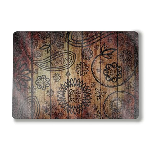 Image of Glossy Glitter Laptop Skin Compatible with Alienware M18 R2 (2024) - Wooden Floral - Premium 3M Vinyl Protective Wrap Decal Cover - Easy to Apply | Crafted in The USA by MightySkins