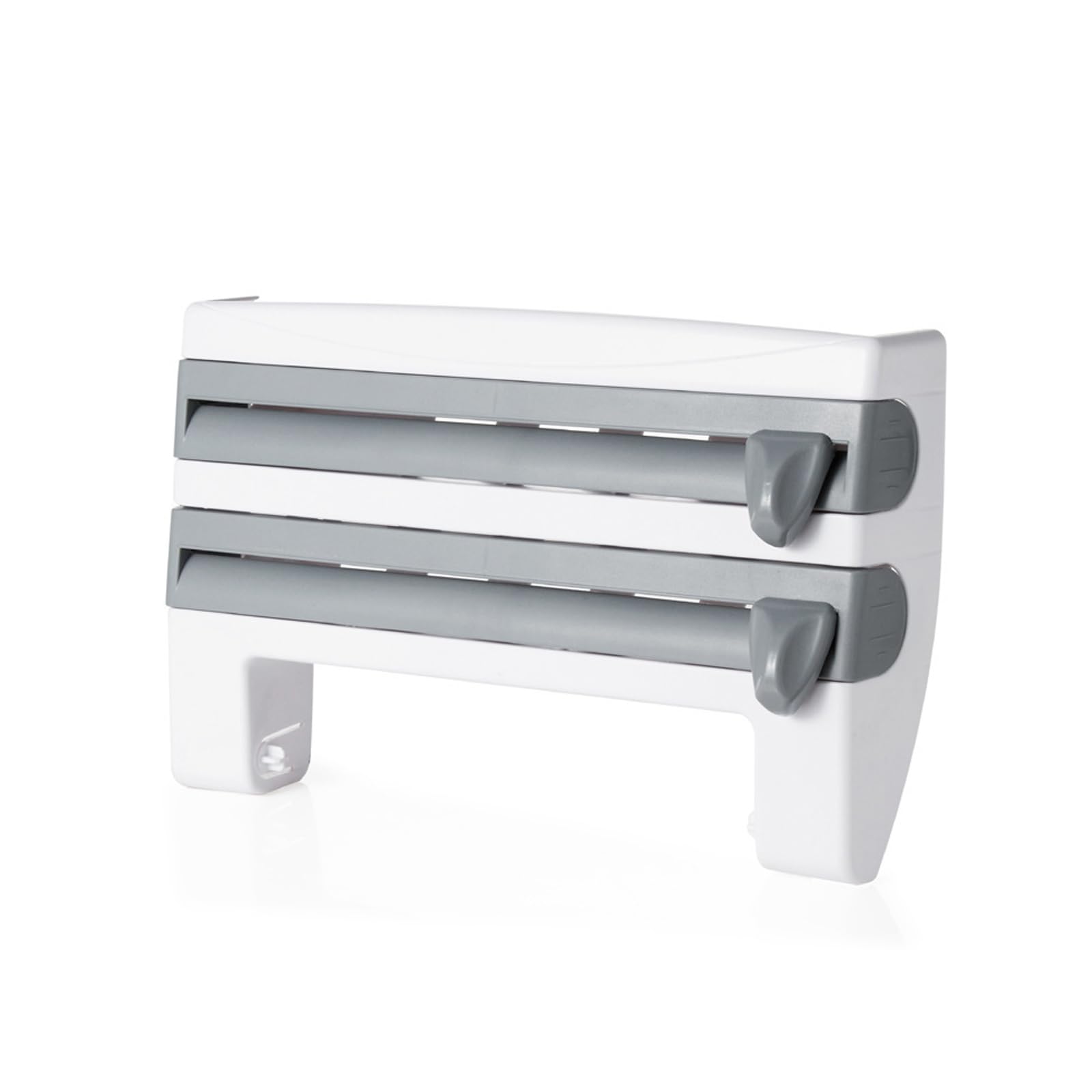 LUCKGONI Wrap And Aluminum Foil Holder With Built In Cutter Household Foil Dispenser For Kitchen Storage And Organization