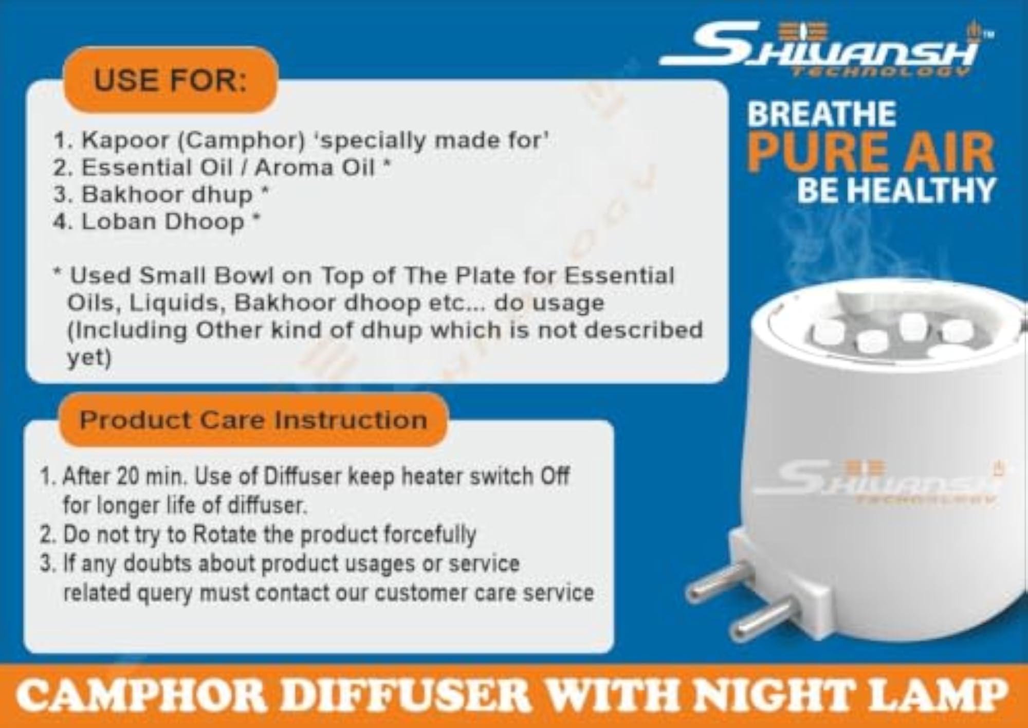 Electric Kapoor Dani Camphor Burner & Diffuser