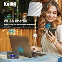 KuWFi Cat7 Mobiler WLAN Router mit SIM-Karte, 3000-mAh-Akku, für Reisen – Ansicht 8