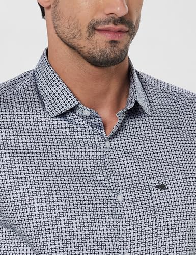 Image of THE BEAR HOUSE Men's Cotton Solid Tailored Fit Formal Shirt