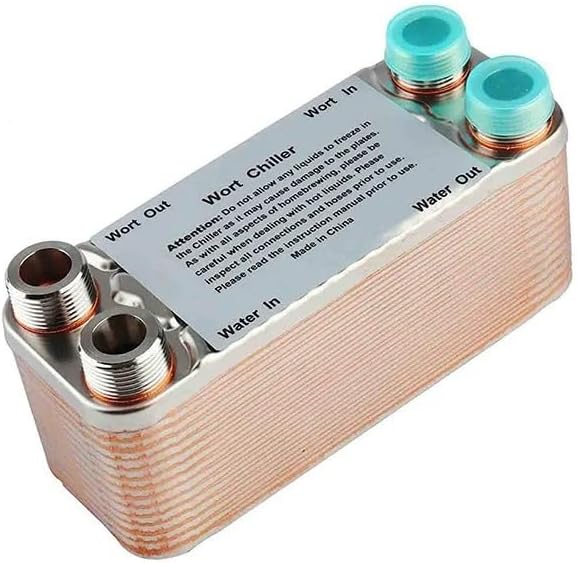 Wort Chiller, Super Efficient 20/30/40 Plates Heat Exchanger Wort Chiller, Stainless Steel Counter Flow Chiller Bar Homebrew Beer Cooler Tools(20 Plates)