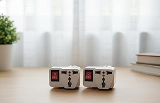 عدد 2 محول فيشة مقبس ثلاثي مشترك ابيض