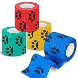 ✅AMPLIAMENTE APLICABLE - Como cinta de primeros auxilios y cinta veterinaria, es adecuada para partes del cuerpo, como tobillos, muñecas, dedos, etc., para vendar heridas de humanos y mascotas, también puede usarlos para envolver muchos artículos para proporcionar un agarre adicional y evitar rasguños