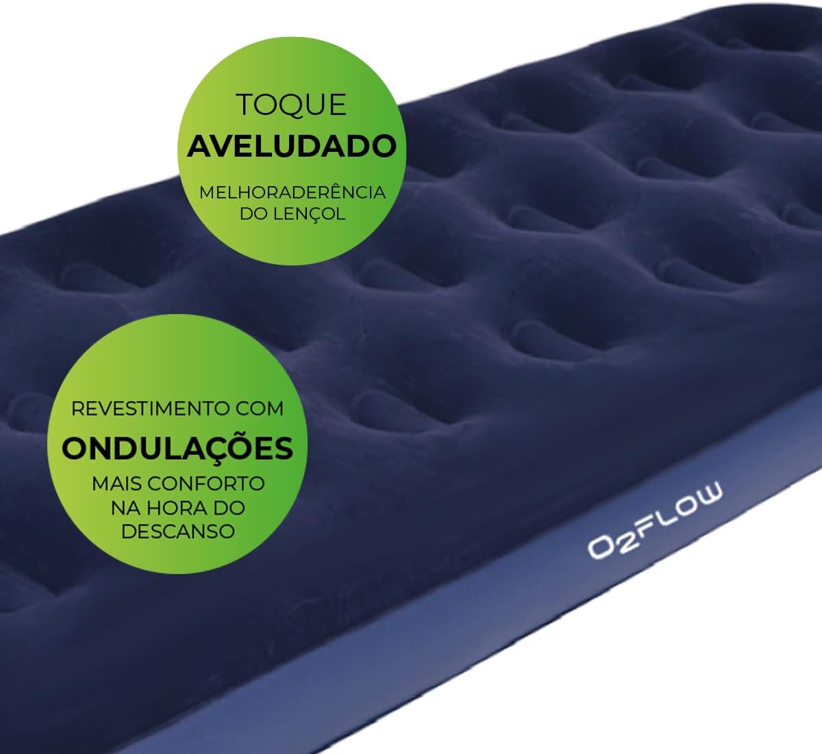 Colchão Inflável Solteiro Multiuso Até 100kgs O2Flow