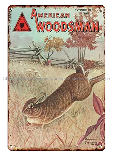 Running Rabbit Hunting Metal Tin Sign Vintage Wall Decor Art