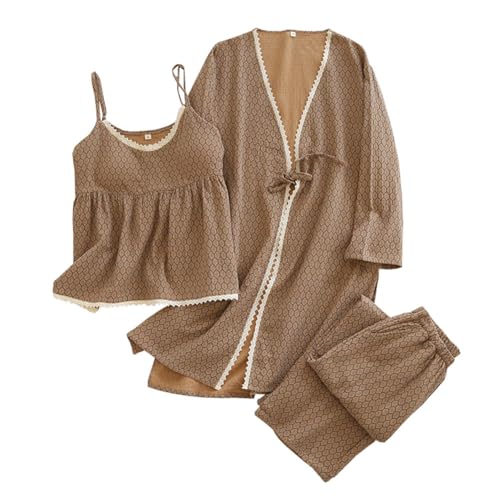 Three Piece Pajama Set Women's Hanfu Japanese Kimono Pajamas Suit