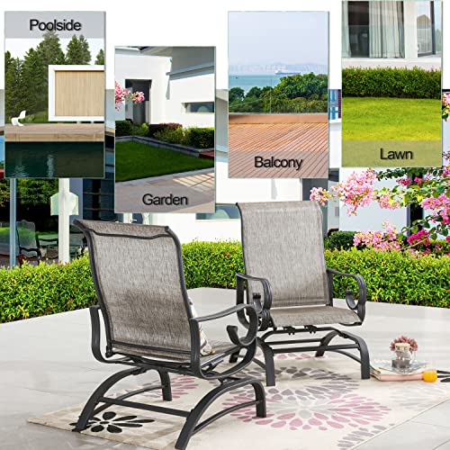 Image of LOKATSE HOME Patio Dining Chair Set of 2 Outdoor High Backrest Metal Furniture with Textilene Mesh for Backyard Porch Garden