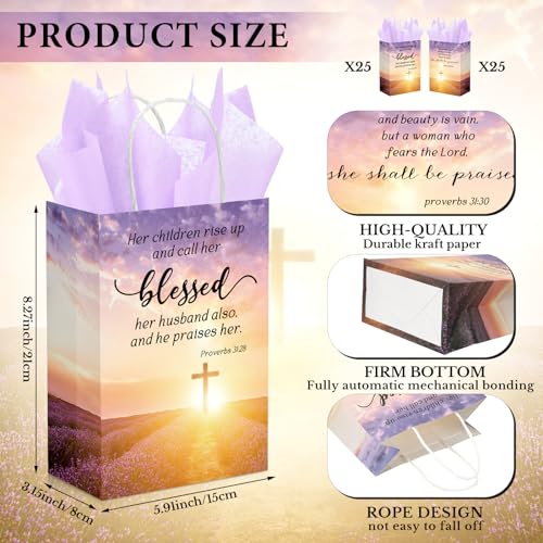 Coume-50-Pcs-Church-Gifts-for-Mothers-Day-Christian-Gift-Bags-Bulk-with-Tissue-591-x-315-x-827-Inches-Religious-Baptism-Bags-with-Handles-Paper-Gift-Bags-for-Church-Mom-Birthday-Party-Favor Coume 50 Pcs Church Gifts for Mothers Day Christian Gift Bags Bulk with Tissue 591 x 315 x 827 Inches Religious Baptism Bags with Handles Paper Gift Bags for Church Mom Birthday Party Favor