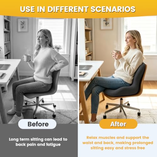Urban Deco Memory Foam Seat Cushion for Office Chair - Sciatica Pain Relief Coccyx Cushion for Tailbone Pain - Orthopedic Gel Seat Cushion for Car & Desk - Non-Slip Bottom with Breathable Cover, Black by Urban Deco - Used condition - Image 5
