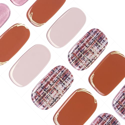DANNI&TONI ジェルネイルシール ツイード ネイルシール 硬化タイプ ネイルシール 手用 ジェルネイルジェルネイルキット カラージェル 長持ち 貼るだけ 貼るネイル マニキュアシール 工具付き (ツイードロマン)（Amazon）