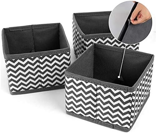 Fabric Dresser Drawer Dividers Set of Wardrobe Closet Organizers Foldable Storage Box for Socks Underwear Bras Ties Toys