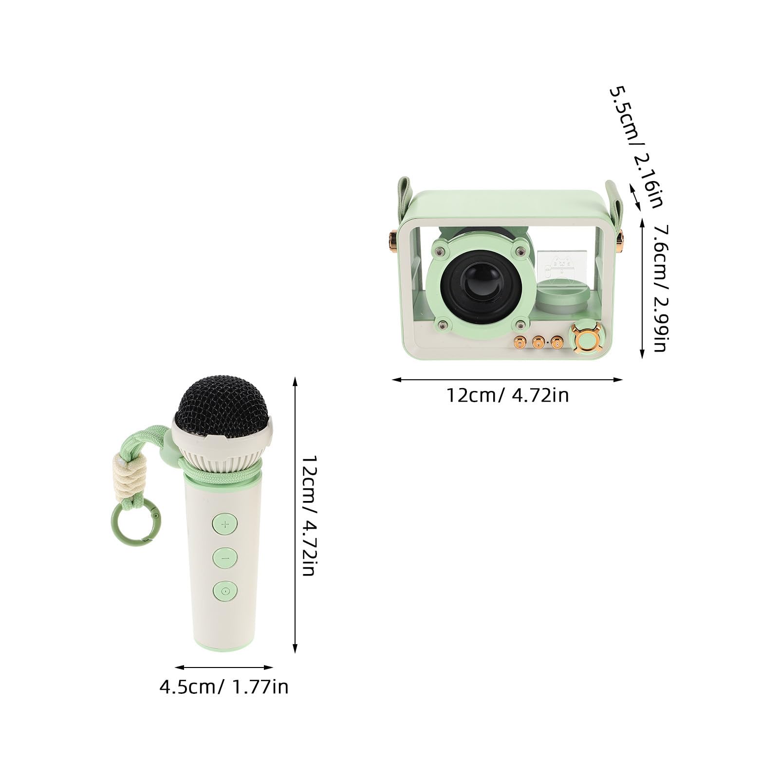 Altavoz Karaoke con Micrófono Portátil Inalámbrico, Sistema de Sonido de Alta Fidelidad en Abs para Celebraciones y Transmisiones en Vivo