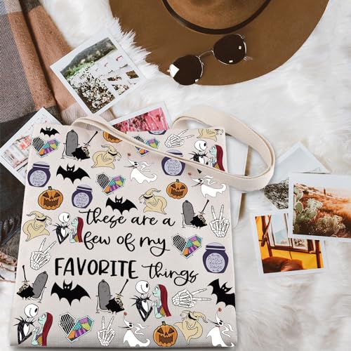 TSOTMO Movie Inspired Gift Zero Ghost Dog Tote Bag Nightmare Skull Lover Shopping Bag Spooky Gift (Nightmare) - Image 4