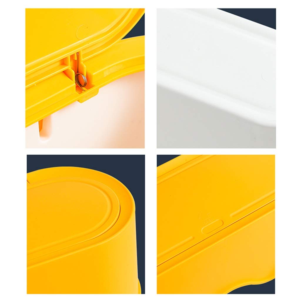 UPJAKS Cubo de Basura 1pc Bote de Basura con Tapa for el hogar de la Sala con la Tapa Creativa de baño Cocina Papel Usado Almacenamiento Bote de Basura Bote de Basura Baño (Color : Geel)