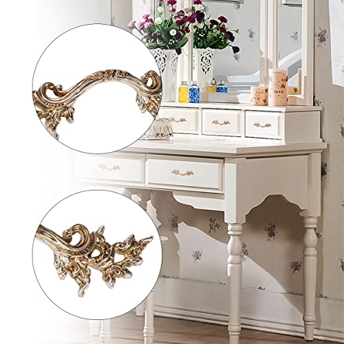 Fvstar 10pcs Antique Dresser Handles,Kitchen Cabinet Pulls,Vintage Drawer Pulls and Knobs,Furniture Cupboard Door Handles for Bathroom,2.5 inch Hole to Hole (Antique Silver) - Image 3