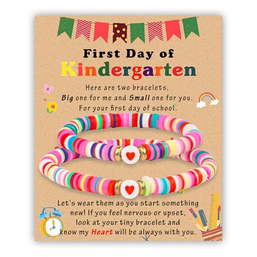 DAYANEY First Day of Kindergarten Bracelets Mother and Daughter Bracelets