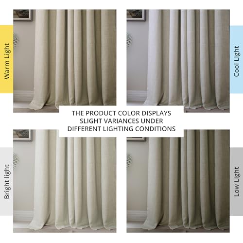 Image of HPD Half Price Drapes - Faux Linen Curtains for Living Room (1 Panel) - 50W X 108L - Textured Room Darkening Curtains, Bedroom 108 Inches Long - Drapes for Home Decor, Oatmeal (Pack of 8)