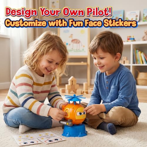 Flying Helicopter Water Sprinkler for Kids W/Tactile Click Feedback Valve, Summer Outdoor Toy for Toddlers, 360° Rotating Airplane Sprinkler W/DIY Stickers, Splashing Fun Toys for 3-8 Boys Girls Gifts - 1