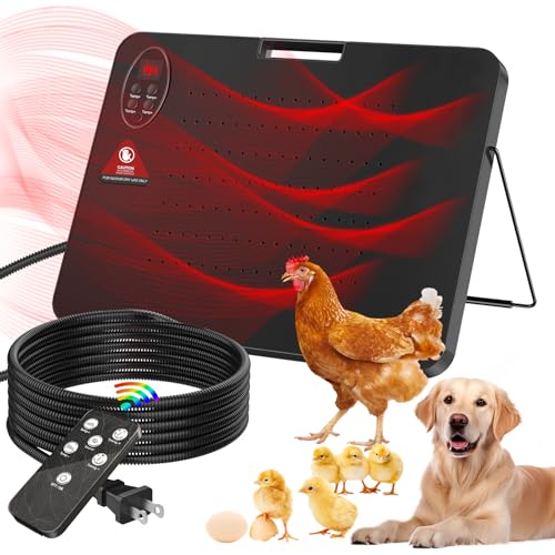 Upgraded Chicken Coop Heater,200W Safe Chicken Heater for Coop, Chick Heating Plate Radiant with Thermal Protector,Energy Efficient Heater with High Temperature Alert for Winter Chicks Poultry Animals