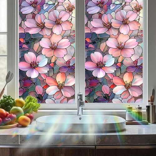 Vinilo decorativo Nuxovilar floral rosa 17.7x39.4 pulg miniatura 2